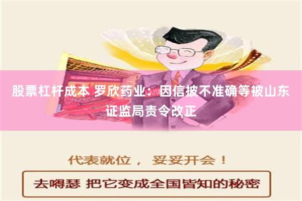 股票杠杆成本 罗欣药业：因信披不准确等被山东证监局责令改正