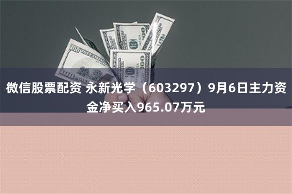 微信股票配资 永新光学（603297）9月6日主力资金净买入965.07万元